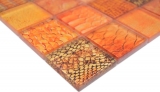 Handmuster Mosaikfliese Glasmosaik Kombi Forest orange Kche Badezimmer Wand MOS78-W48_m