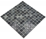 Schwimmbadmosaik Poolmosaik Glasmosaik schwarz anthrazit changierend Wand Boden Kche Bad Dusche MOS220-P56253