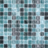 Schwimmbadmosaik Poolmosaik Glasmosaik grn anthrazit changierend Wand Boden Kche Bad Dusche MOS220-P56258