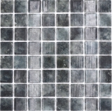 Schwimmbadmosaik Poolmosaik Glasmosaik schwarz anthrazit changierend Wand Boden Kche Bad Dusche MOS220-P56383