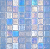 Schwimmbadmosaik Poolmosaik Glasmosaik hellblau irisierend mehrfarbig glnzend Wand Boden Kche Bad Dusche MOS220-P55381