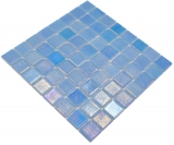 Schwimmbadmosaik Poolmosaik Glasmosaik hellblau irisierend mehrfarbig glnzend Wand Boden Kche Bad Dusche MOS220-P55381