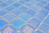 Schwimmbadmosaik Poolmosaik Glasmosaik hellblau irisierend mehrfarbig glnzend Wand Boden Kche Bad Dusche MOS220-P55251