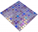 Schwimmbadmosaik Poolmosaik Glasmosaik blau lila mehrfarbig irisierend Wand Boden Kche Bad Dusche MOS220-P55255