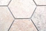 Naturstein Mosaikfliesen Terrasse Travertin beige matt Wand Boden Kche Bad Dusche MOS42-HX146