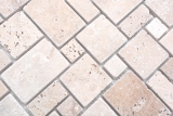 Naturstein Mosaikfliesen Terrasse Travertin beige matt Wand Boden Kche Bad Dusche MOS40-FP46