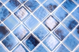 Handmuster Schwimmbadmosaik Poolmosaik Glasmosaik blau changierend Wand Boden Kche Bad Dusche MOS220-P56385_m