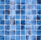 Handmuster Schwimmbadmosaik Poolmosaik Glasmosaik blau changierend Wand Boden Kche Bad Dusche MOS220-P56385_m