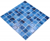 Handmuster Schwimmbadmosaik Poolmosaik Glasmosaik blau changierend Wand Boden Kche Bad Dusche MOS220-P56385_m