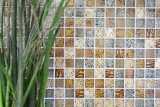 Handmuster Glasmosaik Mosaikfliese hellbraun glnzend Safari Wand Kche Bad Dusche MOS68-WL54_m