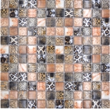 Handmuster Glasmosaik Mosaikfliese braun glnzend Leopard Wand Kche Bad Dusche MOS68-WL64_m