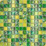 Handmuster Glasmosaik Mosaikfliese grn glnzend Pfau Wand Kche Bad Dusche MOS68-WL84_m