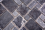 Handmuster Naturstein Mosaikfliesen Marmor schwarz matt Wand Boden Kche Bad Dusche MOS40-FP43_m