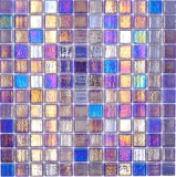 Handmuster Schwimmbadmosaik Poolmosaik Glasmosaik blau lila mehrfarbig irisierend Wand Boden Kche Bad Dusche MOS220-P55255_m