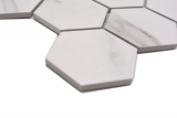 Keramik Mosaik Hexagon Calacatta Sechseck wei graubraun matt MOS11G-0112