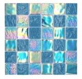 Glasmosaik Mosaikfliese medio flip flop irisierend trkisblau mehrfarbig MOS66-S63-48