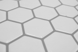 Selbstklebende Mosaik Folie Vinyl Hexagon Optik weiss MOS200-H01