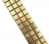 Mosaik Borde Bordre Gold Edelstahl leicht gebrstet MOS129BOR-0707