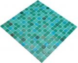 Glasmosaik Poolmosaik Schwimmmosaik Trkis Grn Mix Kupfer changierend MOS200-SMT