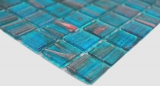Glasmosaik Mosaikfliese Trkis Blau Perlenzian Kupfer changierend MOS230-G62
