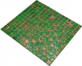 Glasmosaik Mosaikfliese helles Perlgrn Hellgrn Gold Kupfer changierend MOS230-G24