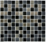 Handmuster Mosaikfliese Keramik schwarz silber anthrazit chrome Kchenrckwand MOS18-0317_m