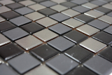 Handmuster Mosaikfliese Keramik schwarz silber anthrazit chrome Kchenrckwand MOS18-0317_m