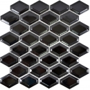 Retro 3D Mosaik Fliese Keramik Diamant Metro schwarz glnzend Fliesenspiegel Kche MOS13MD-0301