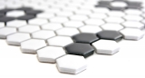 Hexagonale Sechseck Mosaik Fliese Keramik schwarz wei matt Fliesenspiegel Kche Wandfliese Badfliese WC - MOS11A-0103