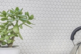 Hexagonale Sechseck Mosaik Fliese Keramik mini wei glnzend Fliesenspiegel Kche Wandverblender Badfliese WC - MOS11A-0102