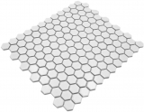 Hexagonale Sechseck Mosaik Fliese Keramik mini wei matt Wand Dusche Fliesenspiegel Wandfliesen Badfliese Kche - MOS11A-0111