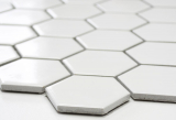 Handmuster Mosaik Fliese Keramik Hexagon wei glnzend Kchenrckwand Spritzschutz MOS11B-0102_m