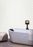 Hexagonale Sechseck Mosaik Fliese Keramik wei glnzend Kchenrckwand Spritzschutz Fliesenspiegel Wandfliese - MOS11B-0102