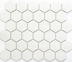 Hexagonale Sechseck Mosaik Fliese Keramik wei matt Wandfliesen Badfliese Kchenfliese Fliesenspiegel WC - MOS11B-0111