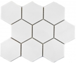 Hexagonale Sechseck Mosaik Fliese Keramik XL wei glnzend Kchenfliese WC Badfliese Kchenrckwand Wand - MOS11F-0101