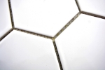 Hexagonale Sechseck Mosaik Fliese Keramik XL wei glnzend Kchenfliese WC Badfliese Kchenrckwand Wand - MOS11F-0101