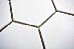Hexagonale Sechseck Mosaik Fliese Keramik XL wei matt Kchenfliese WC Badfliese Spritzschutz Wandverblender - MOS11F-0111