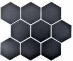 Handmuster Mosaik Fliese Keramik Hexagon schwarz matt Kche Fliese WC Badfliese MOS11F-0311_m