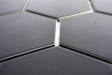 Hexagonale Sechseck Mosaik Fliese Keramik XL schwarz matt Kche Fliese WC Badfliese Spritzschutz Fliesenspiegel - MOS11F-0311