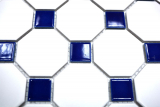 Octagonale Achteck Mosaik Fliese Keramik blau wei matt blau glnzend Wandfliesen Badfliese MOS13-OctaG464