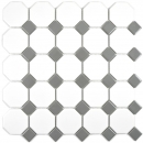 Handmuster Mosaik Fliese Keramik metallgrau Octagon wei matt metall glnzend MOS13-0122_m