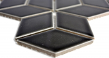 Wrfel Mosaik Fliese Keramik 3D schwarz glnzend  Fliesenspiegel  Wandfliese Badfliese - MOS13OV-0301