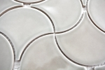 Fcher Mosaik Fliese Keramik pastell steingrau Wandfliesen Badfliese Welle Kche WC - MOS13-FSW02