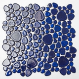 Kieselmosaik Pebbles Keramikdrops blau glnzend Duschtasse Fliesenspiegel MOS12-0405