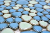 Kieselmosaik Pebbles Keramikdrops trkisgrn hellblau Dusche Fliesenspiegel MOS12-0401