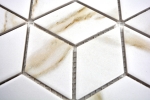 Handmuster Mosaik Fliese Keramik wei Diamant POV Calacatta Wandfliesen Badfliese MOS13-0112_m