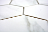 Hexagonale Sechseck Mosaik Fliese Keramik wei anthrazit XL Carrara Wandfliesen Badfliese Fliesenspiegel Kche - MOS11F-0102