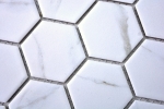 Hexagonale Sechseck Mosaik Fliese Keramik wei anthrazit Carrara Wandfliesen Badfliese Kchenwand WC - MOS11G-0102