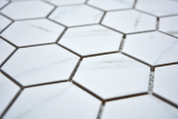 Hexagonale Sechseck Mosaik Fliese Keramik wei anthrazit Carrara Wandfliesen Badfliese Kchenwand WC - MOS11G-0102