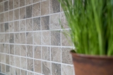 Keramik Mosaik Fliese Natursteinoptik beige sandbraun Struktur Fliesenspiegel MOS16-AISO89